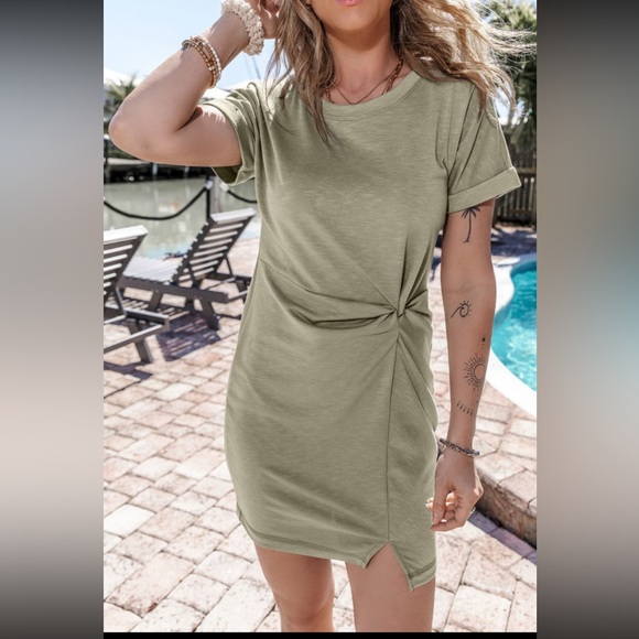Dresses & Skirts - Casual Olive Green Knot Dress